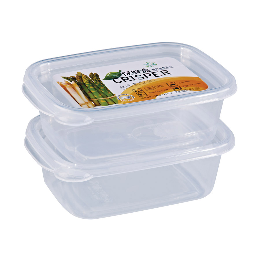 R-6059 精美微波食物保鮮盒（2個(gè)裝）材質(zhì)：PP 容量：（500ml） 產(chǎn)品尺寸：長(zhǎng)16.8x寬11.2x高5.5.
