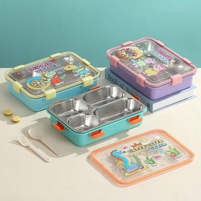 UV 卡通不銹鋼餐盒三