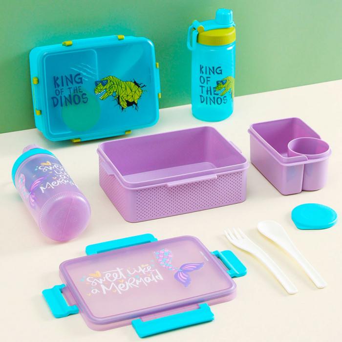 童彩3格飯盒+運動水壺